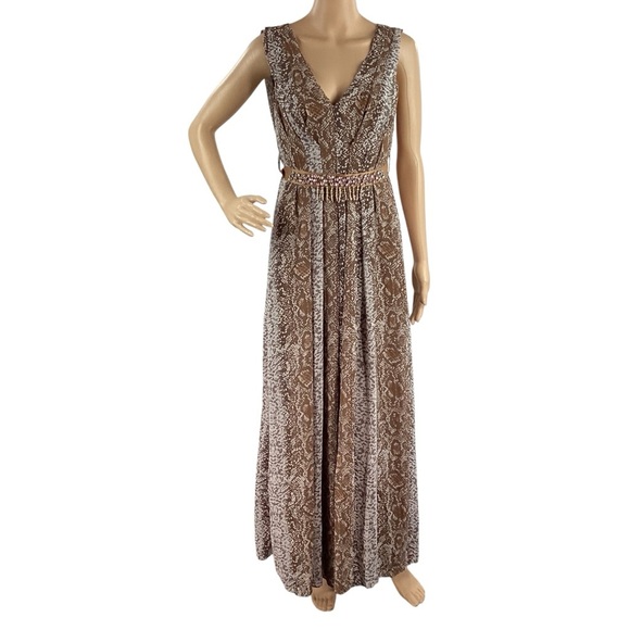 Boston Proper Blurred Python Maxi Dress Purple Multi Size 8 - Picture 1 of 7